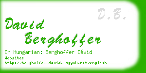 david berghoffer business card
